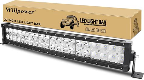 Willpower 22 Inch 120W Curved LED Light Bar Double Row Spot Flood Combo