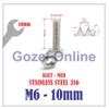 Jual Baut Mur M6 X10mm Stainless Steel 316 Baut Stenlis SUS316 Bolt