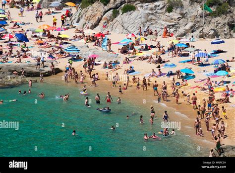 The Naturist Beach At Playa Cala Sa Boadella On The Outskirts Of Lloret