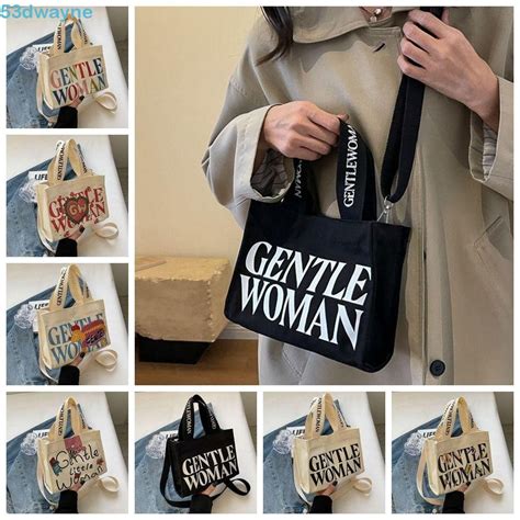 Gentlewoman Canvas Bag Crossbody Shoulder Bag Top Handle Bag Beg Tangan