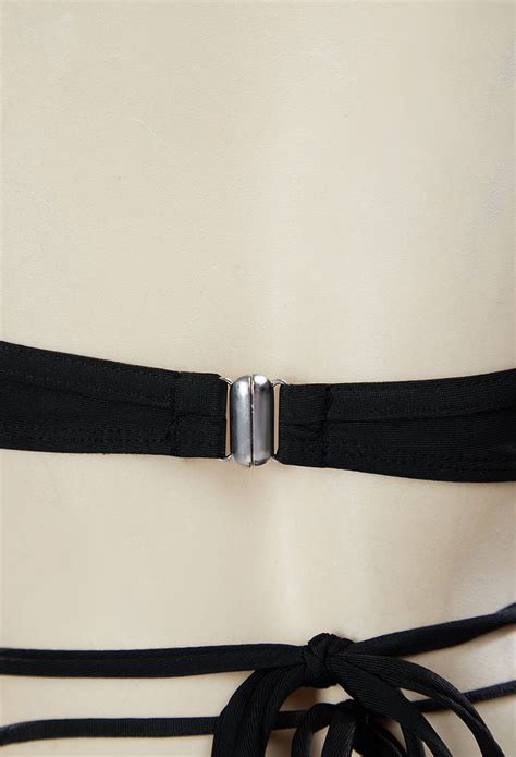 Women Gothic Black Butterfly Bone Wing Pattern Two Piece Swimsuit Bikini Set Dark Style Top