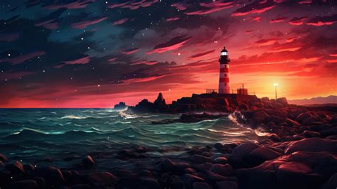 Serene Sunset A 4k Ultra Hd Anime Landscape With Stars