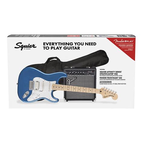 Набор электрогитара Squier Affinity Series Stratocaster HSS Lake Placid ...