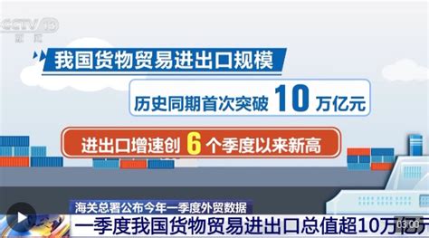 今年一季度我国货物贸易进出口规模历史同期首次突破10万亿元 时事要闻 舜网新闻