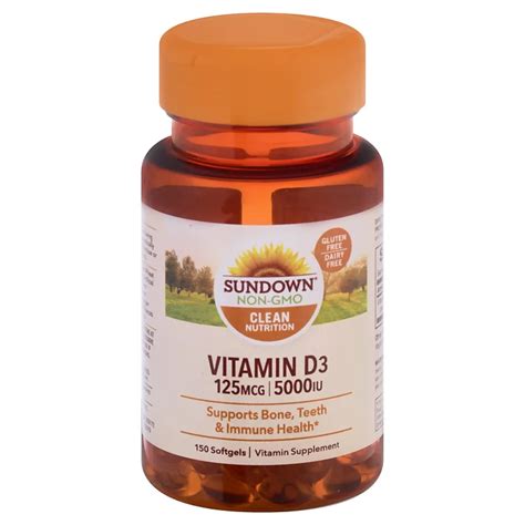 Sundown Naturals Vitamin D3 5000 Iu Softgels Shop Vitamins And Supplements At H E B