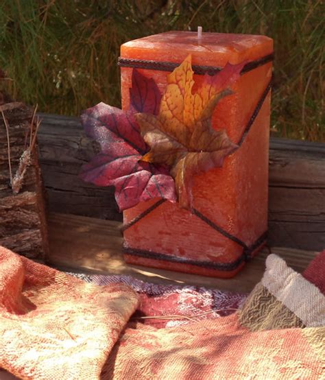 Rustic Candles Fall Table Centerpiece, Holiday Season, Autumn ...