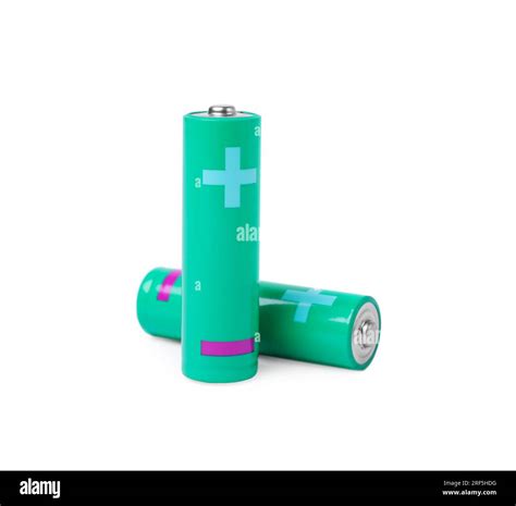 New AA Size Batteries Isolated On White Stock Photo Alamy