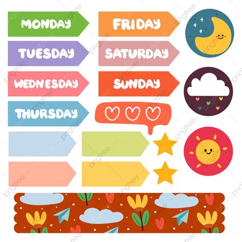 Cute Sticker Set Vector Hd Images Cute Set Of Planner Sticker Planner