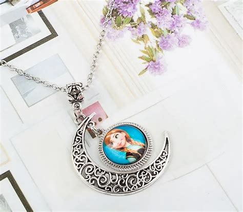 New Frozen Collier Lune Pour Filles Enfants Lady Elsa Anna Olaf