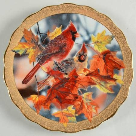 Bradford Exchange Illusive Wings Autumn Mirage Cardinal Artist