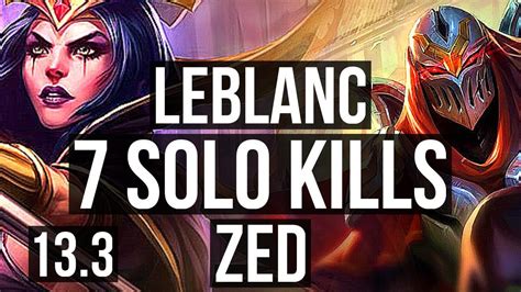 Leblanc Vs Zed Mid Solo Kills M Mastery Legendary Euw