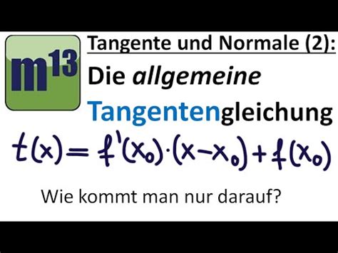 Tangente Und Normale Allgemeine Tangentengleichung Herleitung