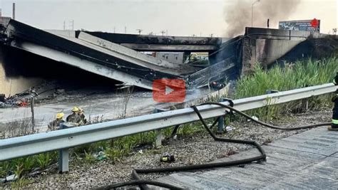 Video Major US Highway Collapses After Tanker Truck Fire Northeast Live