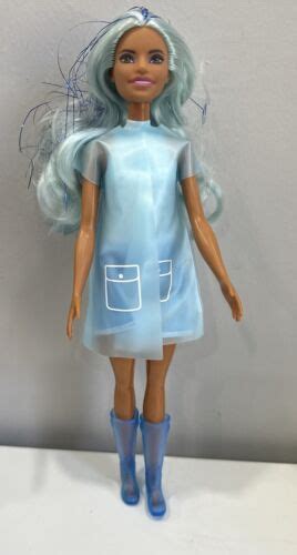 Mattel Barbie Color Reveal Rain Or Shine Doll Blue Hair Blue Outfit