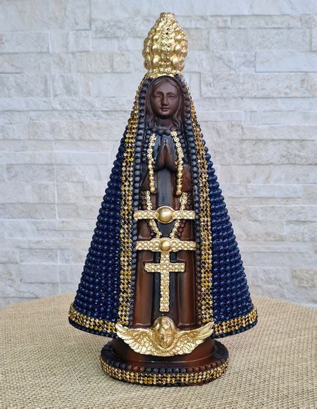 Imagem Nossa Senhora Aparecida Azul 30 Cm Premium Strass No Elo7