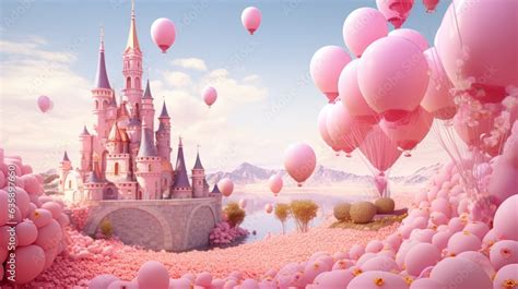 Pink princess castle Stock Photo | Adobe Stock