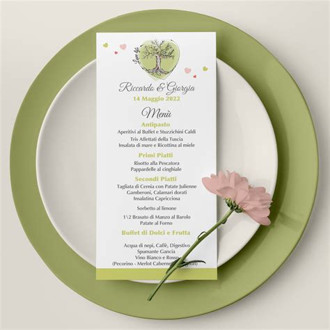 Men Matrimonio Albero Della Vita Menu Verde Lagigroup