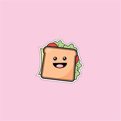 Premium Vector Sandwich Cute Kawaii Icon Design