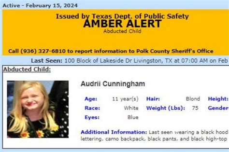 Audrii Cunningham 11 Missing Since Thursday As Man Becomes Person Of