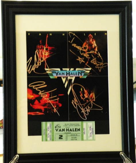 Van Halen Autograph in Quality Framed Reproduction Photo and Ticket ...