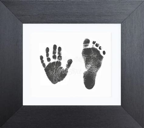 Baby Handprint Footprint Kit With X Pewter Frame White Mount