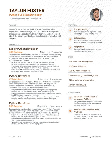 5 Python Full Stack Developer Resume Examples And Guide For 2023