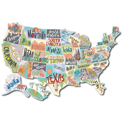 Camper State Sticker Map Aurie Shaylyn