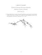 Test 6 Solution Pdf CARLETON UNIVERSITY Department Of Mechanical