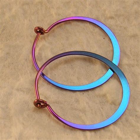 Niobium Rainbow Colored Hoop Earrings In Varioue Sizes Etsy