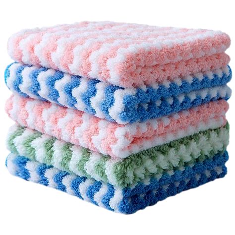 5pcs Kitchen Dish Cloths Soft Absorbent Dish Rag Reusable Dish Towels Household Washable