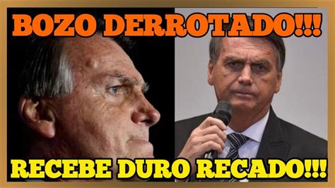 É O FIM PERTO DE SER CONDENADO BOLSONARO RECEBE DURO RECADO