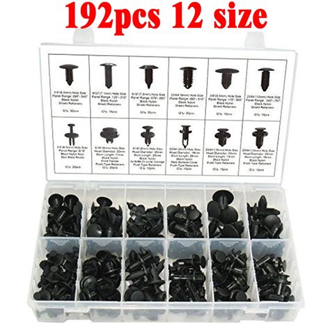 192pcsset 12 Sizes Clip Automotive Push Pin Bumper Clips Panel Body Interior Retainer