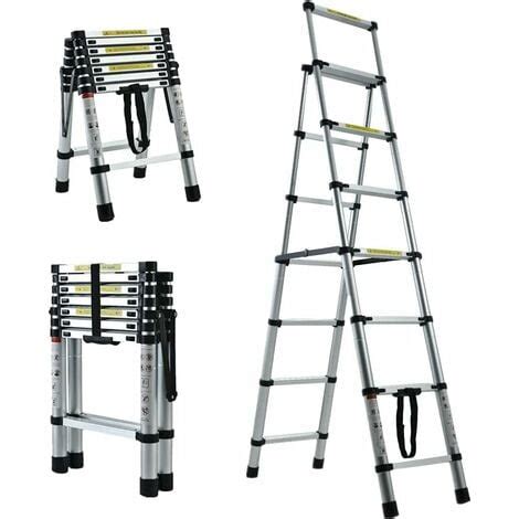 Telescoping Step Ladder Aluminum Folding Stepladder Steps Max