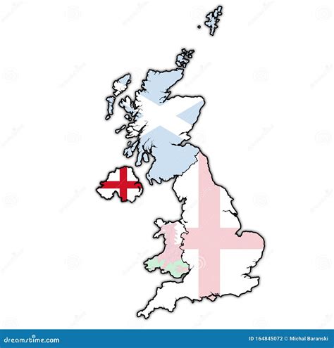Northern Ireland On Political Map Of United Kingdom Stock Illustration
