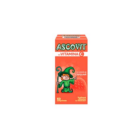 Ascovit 100 Mg Capsuni 60 Comprimate Masticabile Perrigo