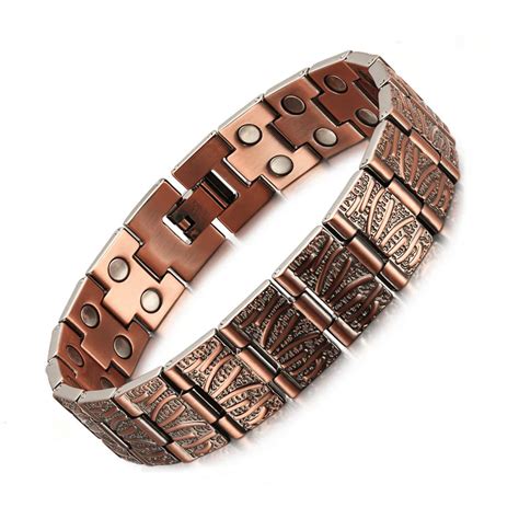 New Vintage Pure Copper Magnetic Pain Relief Bracelet For Men Therapy