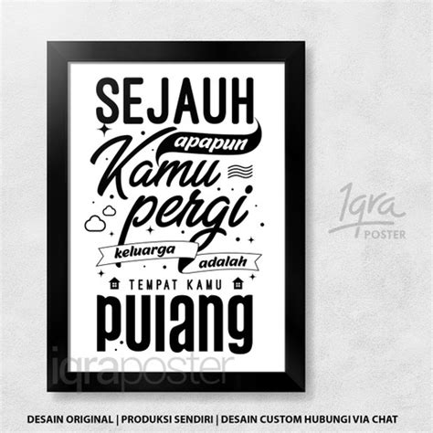 Jual Sejauh Apapun Kamu Pergi Poster Motivasi Keluarga Bingkai A4