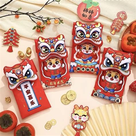 Cny Chinese D Red Packet Spring Festival Special Cloth Red