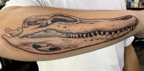 Crocodile Skull Tattoo