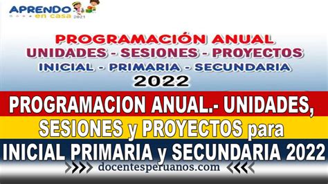 PROGRAMACION ANUAL UNIDADES SESIONES Y PROYECTOS Para INICIAL