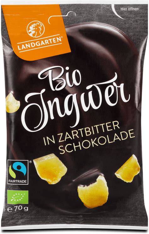 Landgarten Schokolade Bio Ingwer In Zartbitterschokolade G Dm