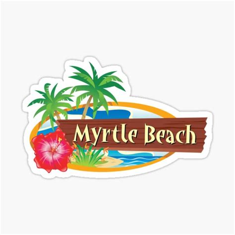 Myrtle Beach South Carolina Vintage Surf Shop Sign Sticker For Sale By Futurebeachbum Redbubble