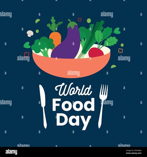 World Food Day Poster Fruits And Vegetables Vector Stock Vector