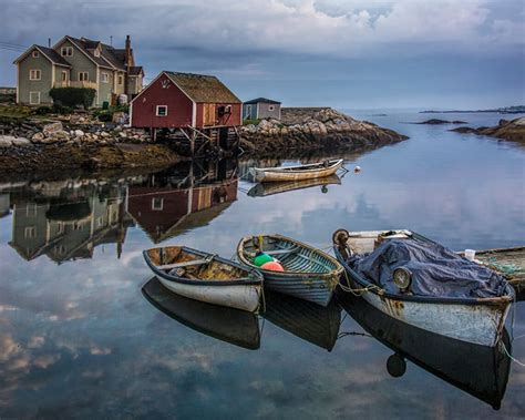 Peggy S Cove Fishing Village Harbor Boats Nova Scotia Etsy