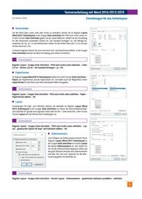 Textverarbeitung mit Word Einstellungen für das Seitenlayout