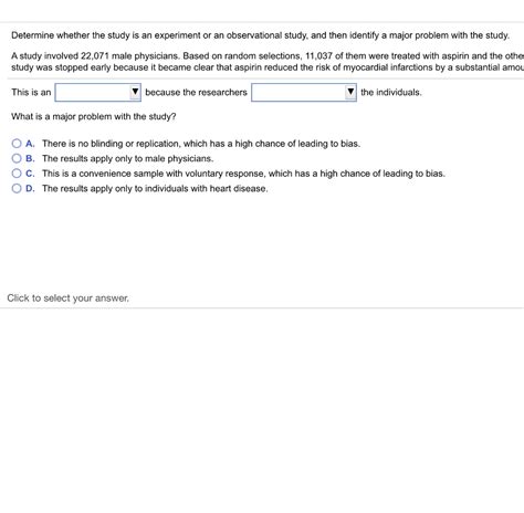 Solved Determine Whether The Study Is An Experiment Or An Chegg