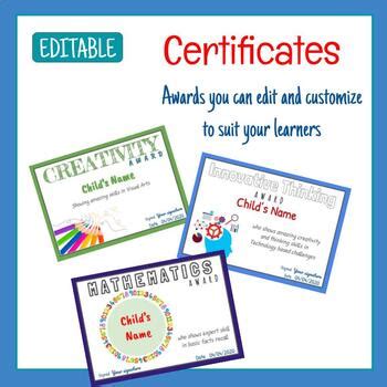 Certificates and Awards - Editable by Mrs M Goes to School | TpT