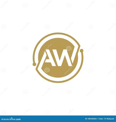 Aw Letter Logo Icon Design Template Elements Stock Vector