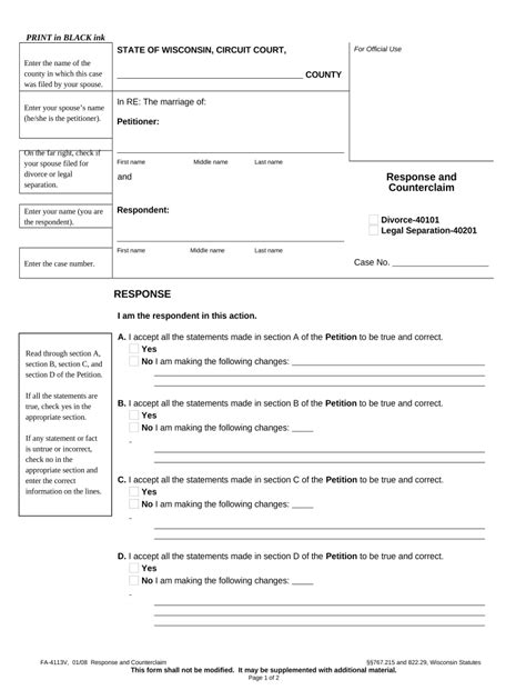 Response Counterclaim Statement Doc Template Pdffiller