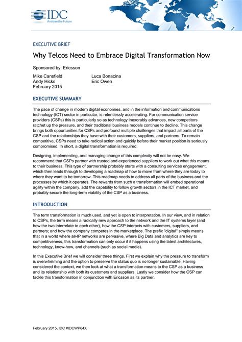 Why Telcos Need To Embrace Digital Transformation Now Pdf